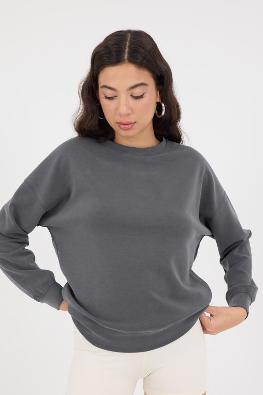 Stone Crew Neck Long Sleeve Modal Sweatshirt S11055-L10