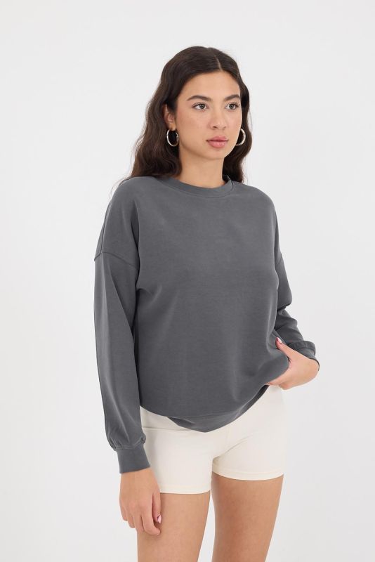 Stone Crew Neck Long Sleeve Modal Sweatshirt S11055-L10