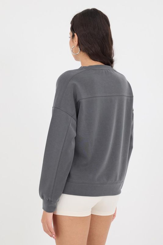 Stone Crew Neck Long Sleeve Modal Sweatshirt S11055-L10