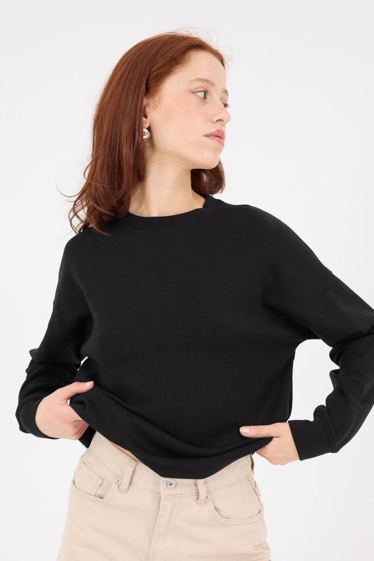 Stone Crew Neck Long Sleeve Modal Sweatshirt S11055-L10