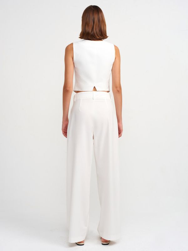 71540 Tailored Wide Leg Trousers-White