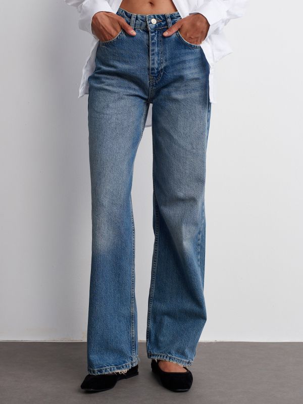 71691 Wideleg Denim Pants-Tint