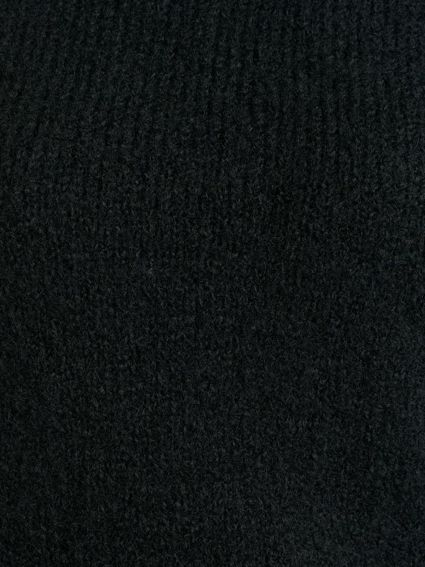 10646 Crew-Neck Stitch Detailed Sweater-Black