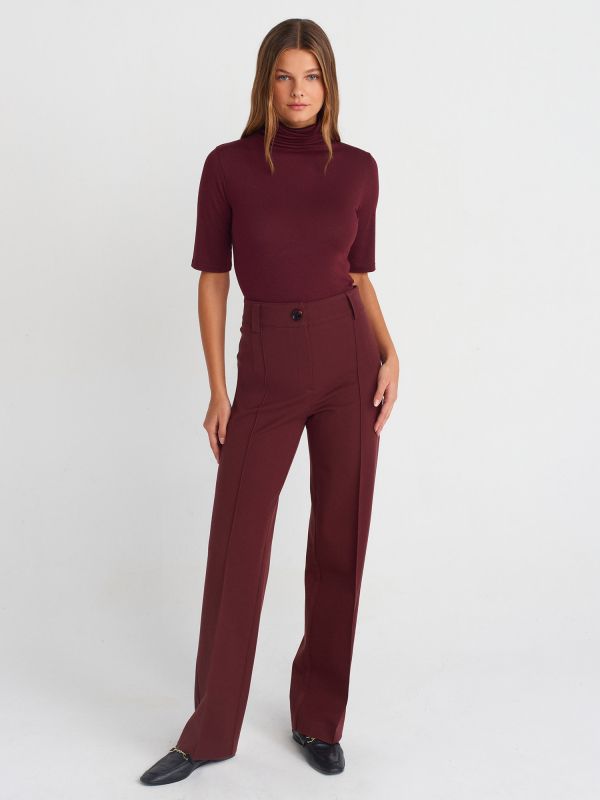 31417 Turtleneck Top-Burgundy